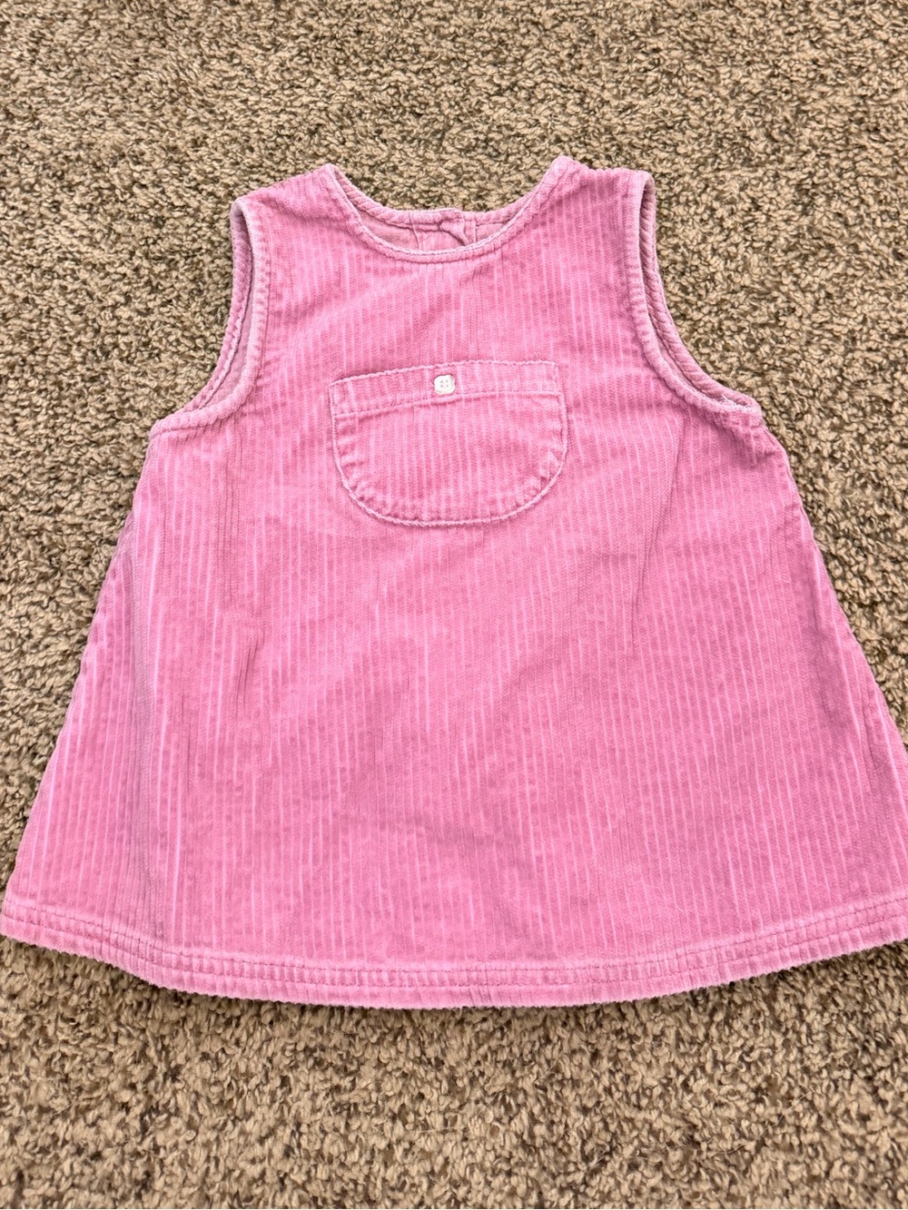 Vintage 90s Pink Corduroy Sleeveless Dress